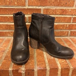 Brown heeled booties